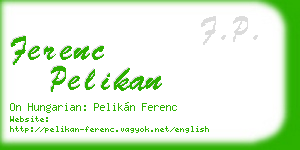 ferenc pelikan business card