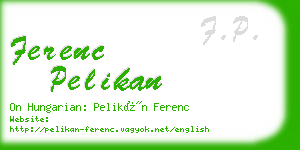 ferenc pelikan business card